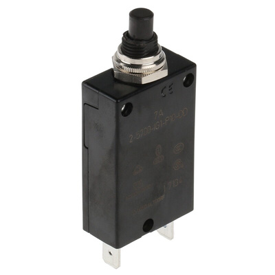 ETA Thermal Circuit Breaker - 2-5700 Single Pole 250V Voltage Rating Panel Mount, 7A Current Rating