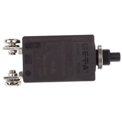 ETA Thermal Circuit Breaker - 4130 Single Pole 240V Voltage Rating Panel Mount, 30A Current Rating