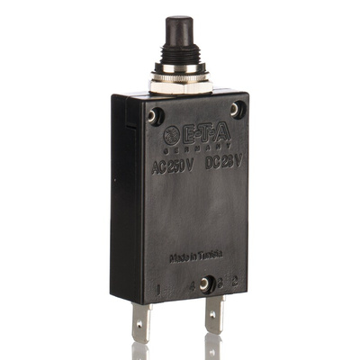ETA Thermal Circuit Breaker - 2-5700 Single Pole 250V Voltage Rating Panel Mount, 25A Current Rating