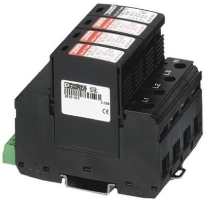 Phoenix Contact 3 Phase Surge Protector, 50kA, 250V ac, DIN Rail Mount