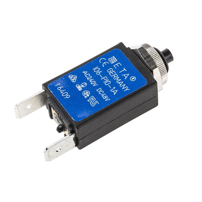 ETA Thermal Circuit Breaker - 106 Single Pole 240V Voltage Rating Panel Mount, 1A Current Rating
