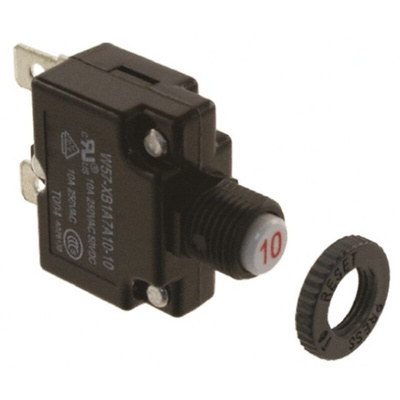 TE Connectivity Thermal Circuit Breaker - W57 Single Pole 250V ac Voltage Rating, 5A Current Rating