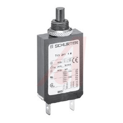 Schurter Thermal Circuit Breaker - T13 Single Pole 28 V dc, 240V ac Voltage Rating Panel Mount, 10A Current Rating