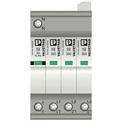 Phoenix Contact 3 Phase Surge Protector, 50kA, 1.9kV, DIN Rail Mount