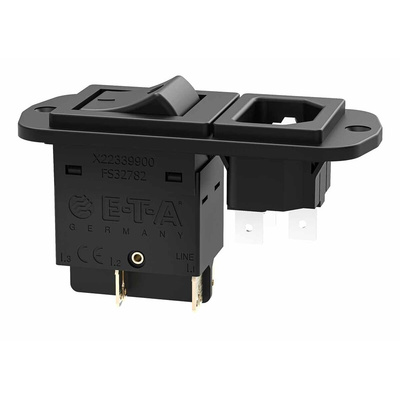 ETA Thermal Circuit Breaker - 3130 2 Pole 50 V dc, 240V ac Voltage Rating Snap In, 10A Current Rating