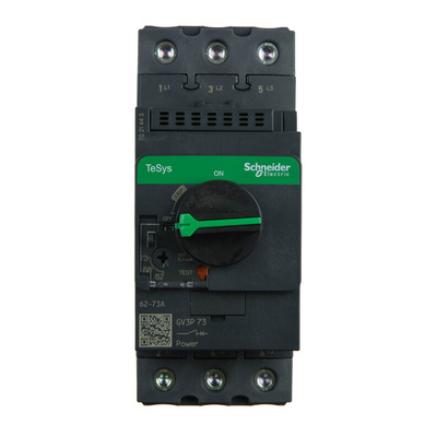 Schneider Electric TeSys Thermal Circuit Breaker - GV3P 3 Pole 690V ac Voltage Rating DIN Rail Mount, 73A Current Rating