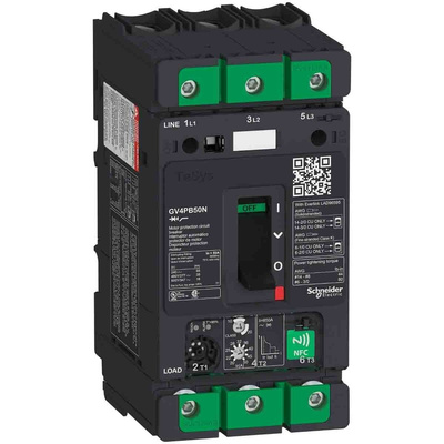 Schneider Electric TeSys Thermal Circuit Breaker - GV4PB 3 Pole 690V ac Voltage Rating, 50A Current Rating