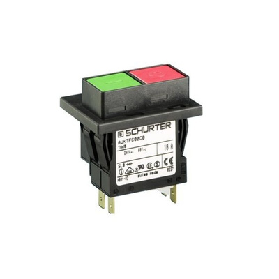 Schurter CBE Thermal Circuit Breaker - TA45 2 Pole 240V ac Voltage Rating Snap-In, 20A Current Rating