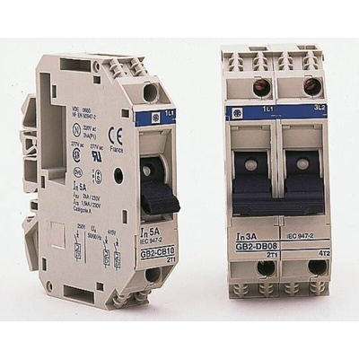 Schneider Electric Thermal Circuit Breaker - GB2 Single Pole 277V ac Voltage Rating DIN Rail Mount, 8A Current Rating