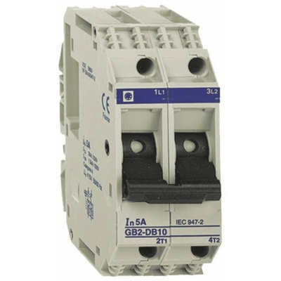 Schneider Electric Thermal Circuit Breaker - GB2 2 Pole 277V ac Voltage Rating DIN Rail Mount, 16A Current Rating