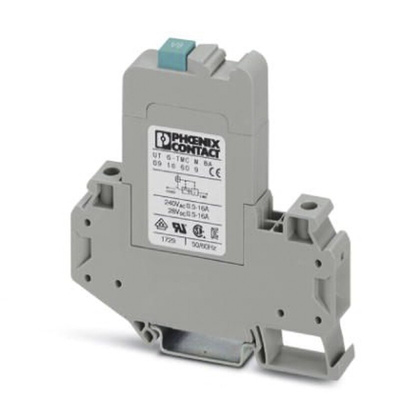 Phoenix Contact CLIPLINE Thermal Circuit Breaker - UT 6-TMC Single Pole 250V Voltage Rating DIN Rail Mount, 8A Current
