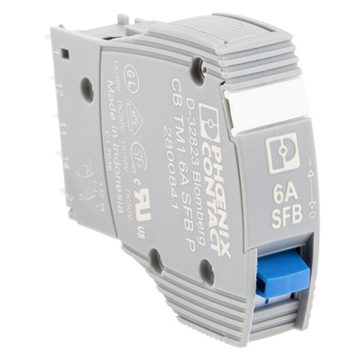 Phoenix Contact TRABTECH Thermal Circuit Breaker - CB TM1 6A SFB P Single Pole, 6A Current Rating