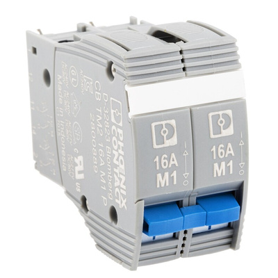 Phoenix Contact TRABTECH Thermal Circuit Breaker - CB TM2 16A M1 P 2 Pole, 16A Current Rating