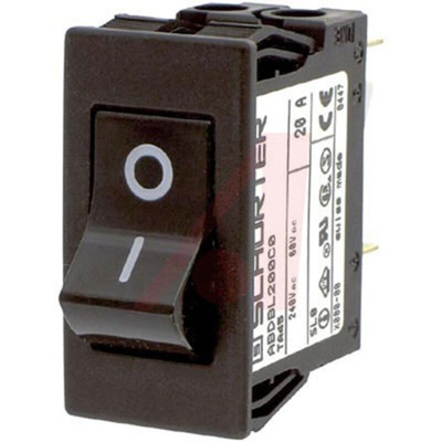Schurter Thermal Circuit Breaker - ABD 125/250V Voltage Rating Snap In, 20A Current Rating