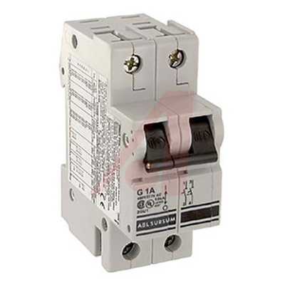 Altech Thermal Circuit Breaker - V-EA 2 Pole 480Y/277V Voltage Rating DIN Rail Mount, 1A Current Rating
