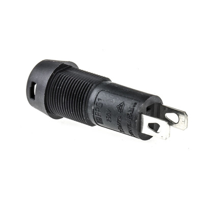 Schurter 16A Panel Mount Fuse Holder for 5 x 20mm Fuse, 1P, 250V ac