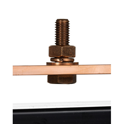 WJ Furse Copper Earth Bar L. 400mm x W. 90mm x H. 90mm 6 Ways