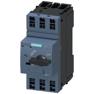 Siemens SIRIUS Thermal Circuit Breaker - 3RV2 3 Pole 690V Voltage Rating, 6.3A Current Rating
