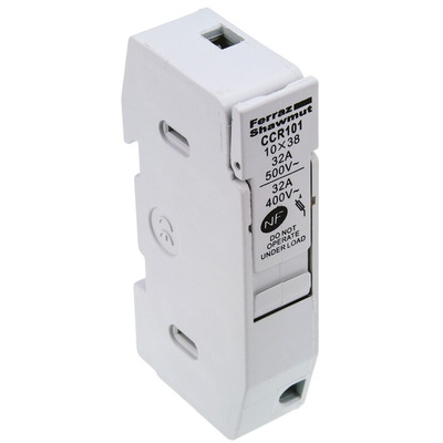 Mersen 32A Rail Mount Fuse Holder for 10 x 38mm Fuse, 1P, 500V ac
