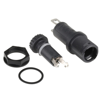 Schurter 16A Panel Mount Fuse Holder for 5 x 20mm Fuse, 1P, 250V ac