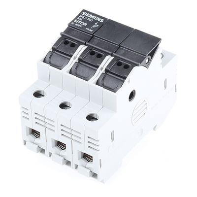 Siemens 32A Rail Mount Fuse Holder for 10 x 38mm Fuse, 3P, 690V ac