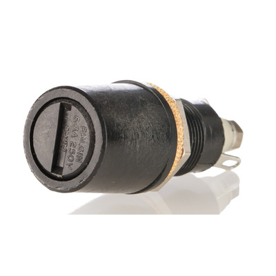 Bulgin 6.3A Panel Mount Fuse Holder for 5 x 20mm Fuse, 1P, 250V ac