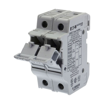 Eaton 30A Rail Mount Fuse Holder for 10 x 38mm Fuse, 2P, 600V ac