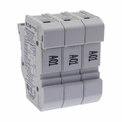 Eaton 32A Rail Mount Fuse Holder for 10 x 38mm Fuse, 3P, 690V ac