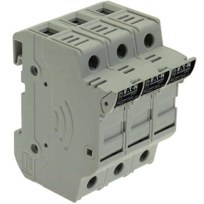 Eaton 30A Rail Mount Fuse Holder for 10 x 38mm Fuse, 3P, 600V ac