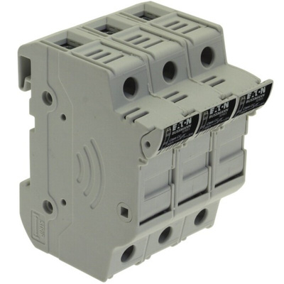 Eaton 30A Rail Mount Fuse Holder for 10 x 38mm Fuse, 3P, 600V ac