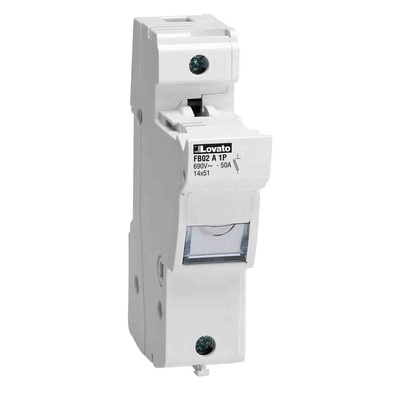 Lovato 50A Base Mount Fuse Holder for 14 x 51mm Fuse, 1P, 690V ac