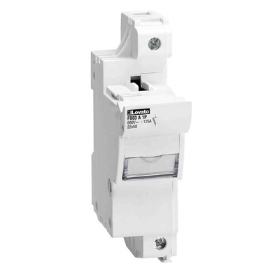 Lovato 100A Base Mount Fuse Holder for 22 x 58mm Fuse, 1P, 690V ac