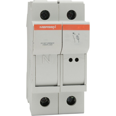 Mersen 25A Rail Mount Fuse Holder for 8 x 31mm Fuse, 1P+N, 400V ac