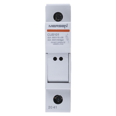Mersen 32A Rail Mount Fuse Holder for 10 x 38mm Fuse, 1P, 690 V ac → 1kV ac/dc