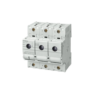 Siemens 63A Bottle Fuse Holder, 3P, 400V ac