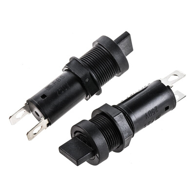 Schurter 10A Panel Mount Fuse Holder for 5 x 20mm Fuse, 1P, 250V ac