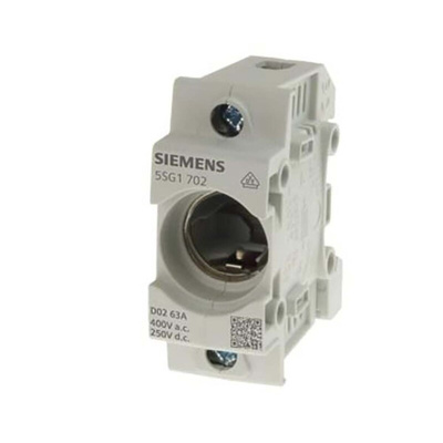 Siemens 63A Bottle Fuse Holder, 1P, 400V ac