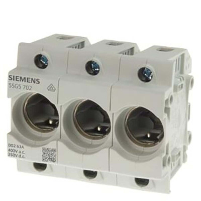 Siemens 63A Bottle Fuse Holder, 3P, 400V ac