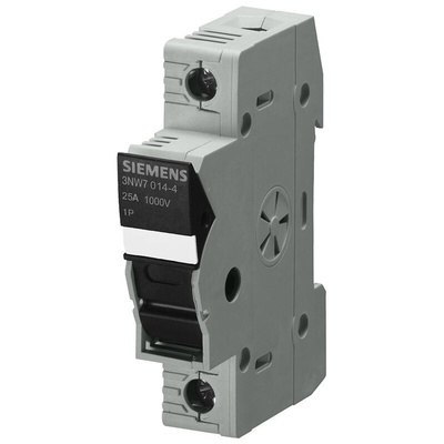 Siemens 30A Rail Mount Fuse Holder for 10 x 38mm Fuse, 1P, 1kV