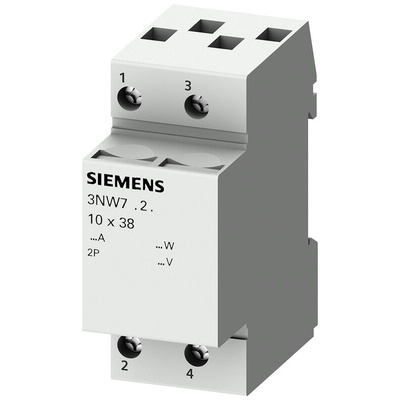 Siemens 32A Rail Mount Fuse Holder for 10 x 38mm Fuse, 2P, 690V