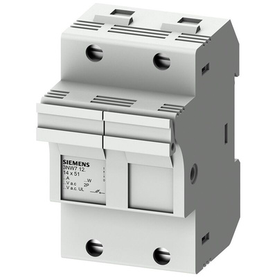 Siemens 50A Rail Mount Fuse Holder for 14 x 51mm Fuse, 2P, 690V