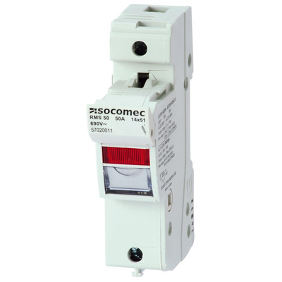 Socomec 50A Rail Mount Fuse Holder for 14 x 51mm Fuse, 2P, 690V