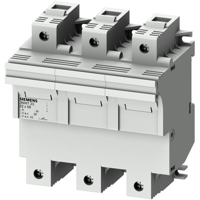 Siemens 100A Fuse Holder for 22.2 x 58mm Fuse, 3P, 690V ac