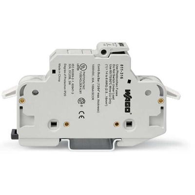 Wago 30A Fuse Holder for 10 x 38mm Fuse, 3P, 600V ac