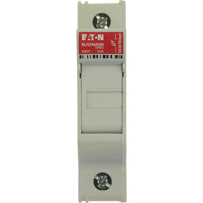 Eaton 32A Rail Mount Fuse Holder for 10 x 38mm Fuse, 1P, 690V ac