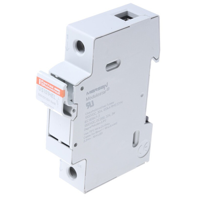 Mersen 32A Rail Mount Fuse Holder for 10 x 38mm Fuse, 1P, 1kV