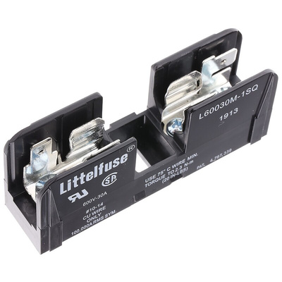 Littelfuse 30A Rail Mount Fuse Holder for 10 x 38mm Fuse, 1P, 600V ac