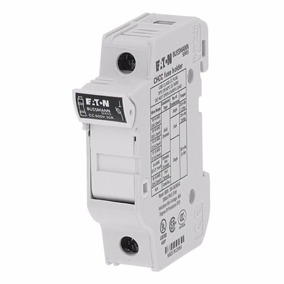 Eaton 30A Rail Mount Fuse Holder for 10 x 38mm Fuse, 1P, 600V ac