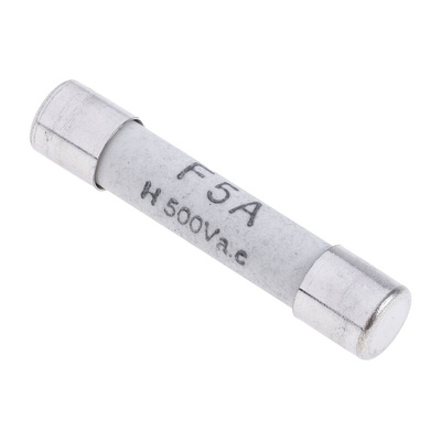 RS PRO 5A F Ceramic Cartridge Fuse, 6.3 x 32mm