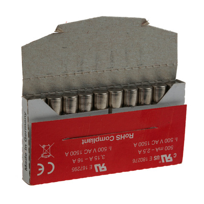 RS PRO 10A T Ceramic Cartridge Fuse, 6.3 x 32mm